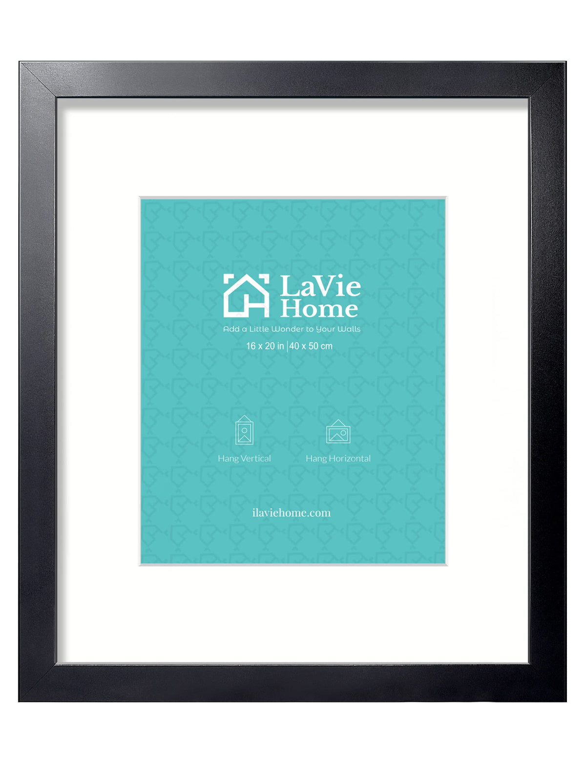 LaVie Home 16x20 frame front view with plexiglass protects memories