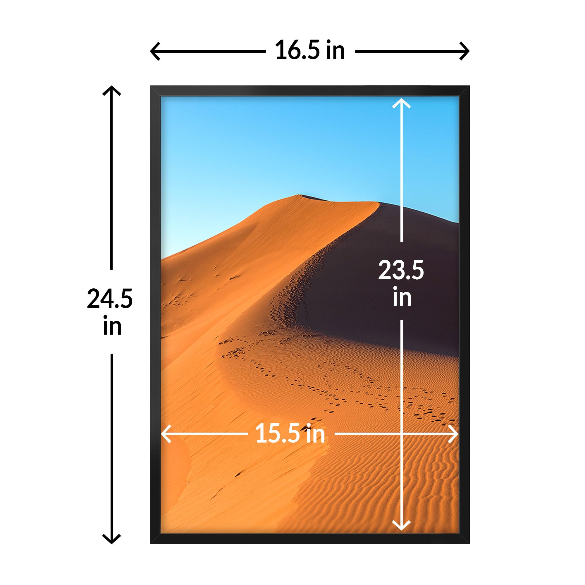 LaVie Home 16x24 frame with plexiglass offers safety and clarity.