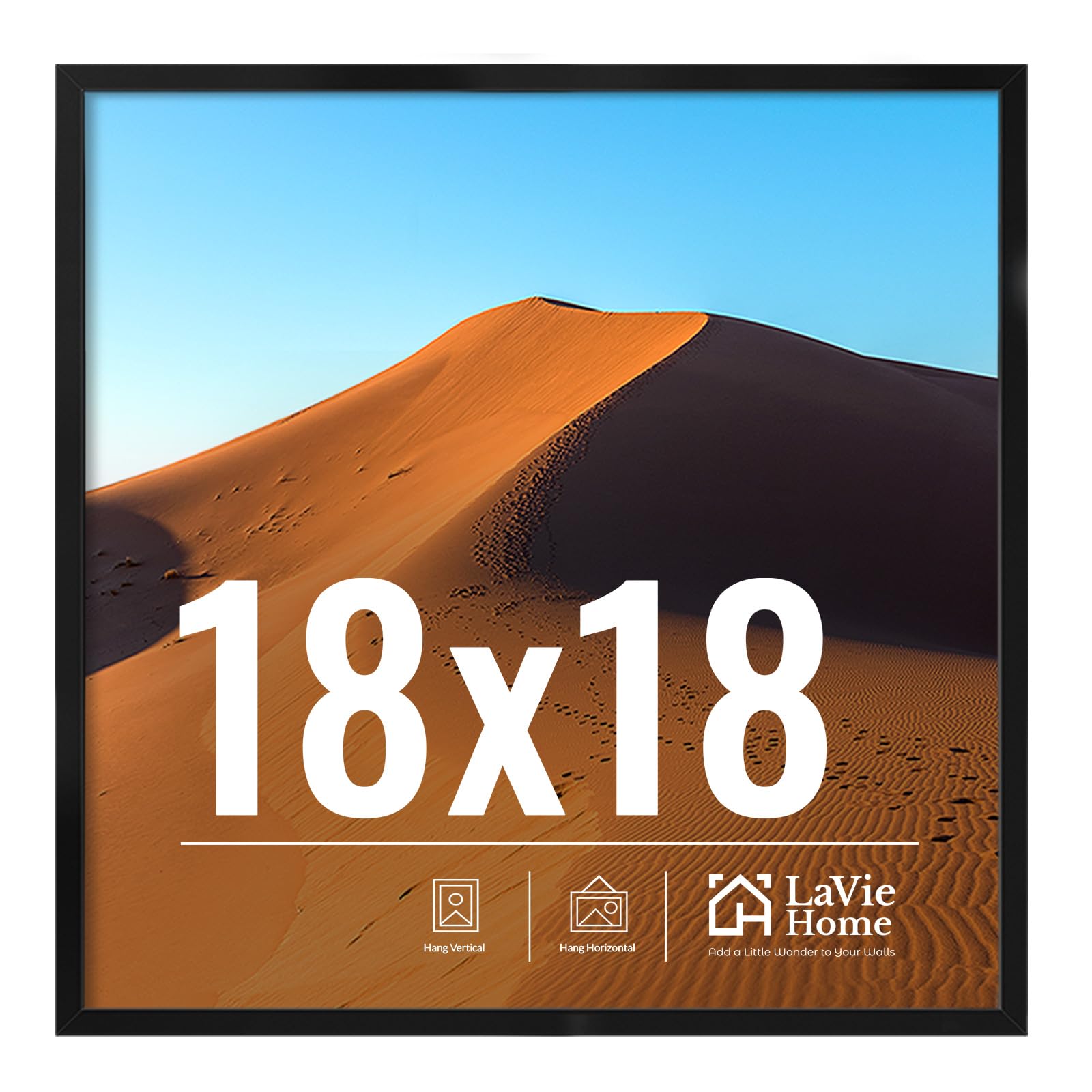 LaVie Home 18x18 frame wall display shows a clean, modern focal point for walls.