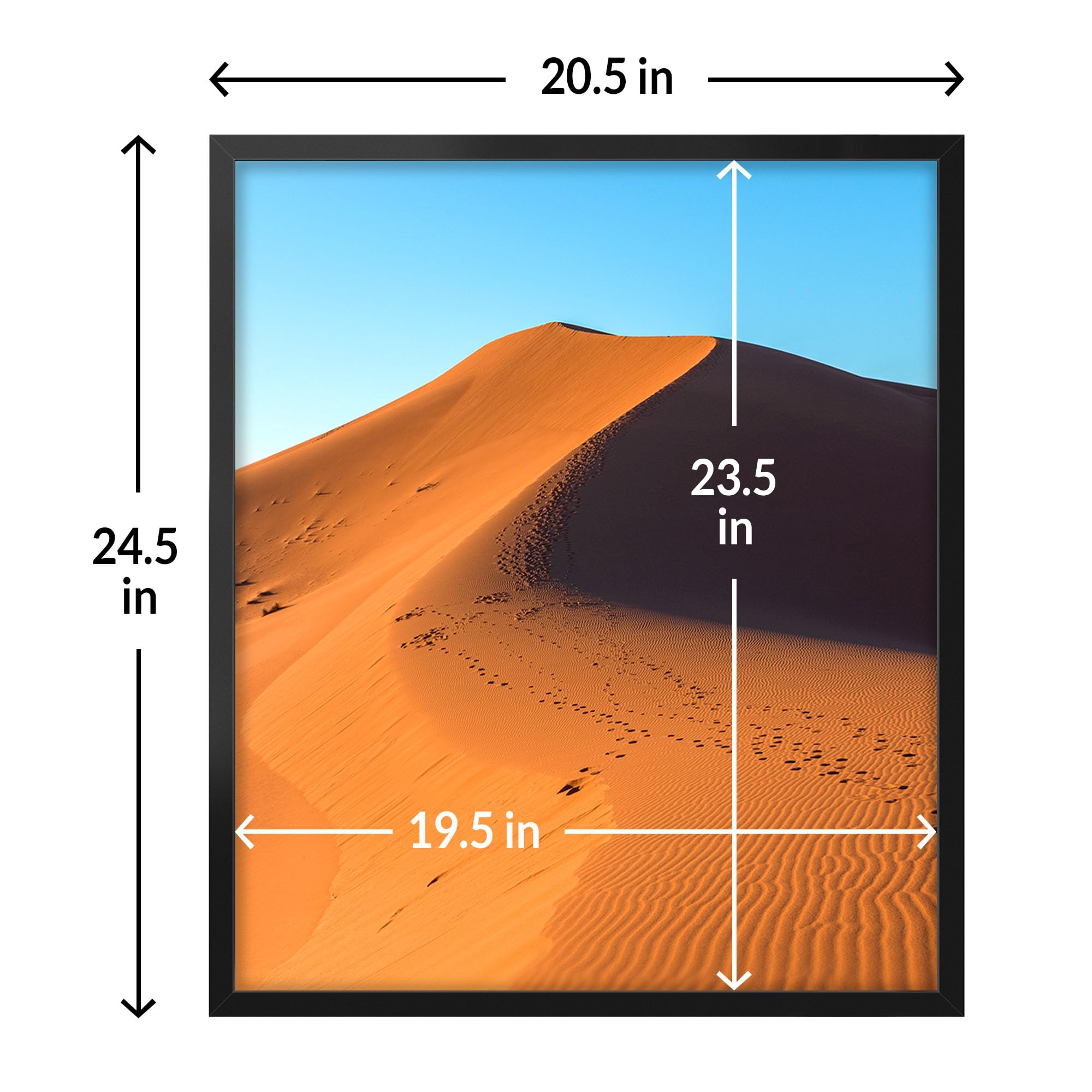 LaVie Home 20x24 frame on wall vertical demonstrates space-efficient portrait display.