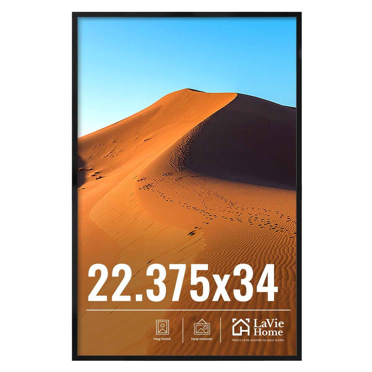 LaVie Home black frame on wall display highlights photos clearly