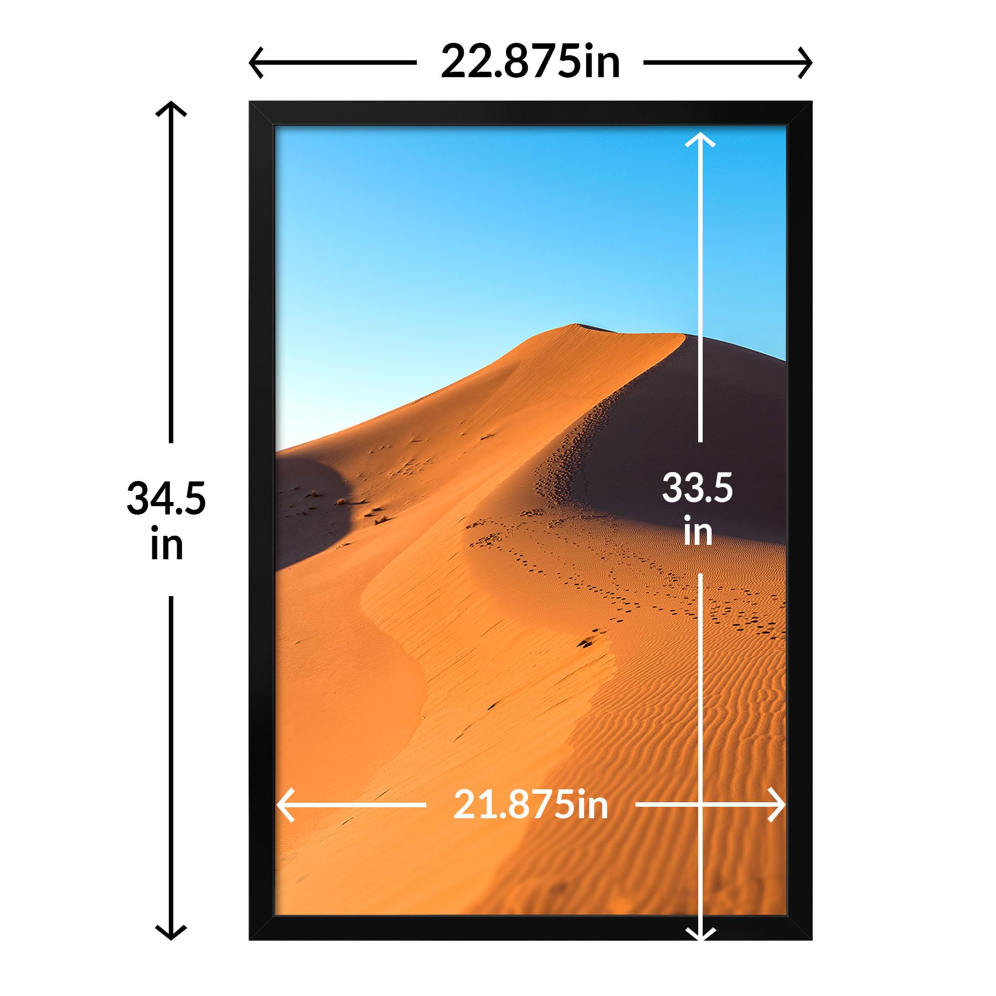 LaVie Home 22.375x34 frame plexiglass close-up highlights durable, shatter-resistant material.