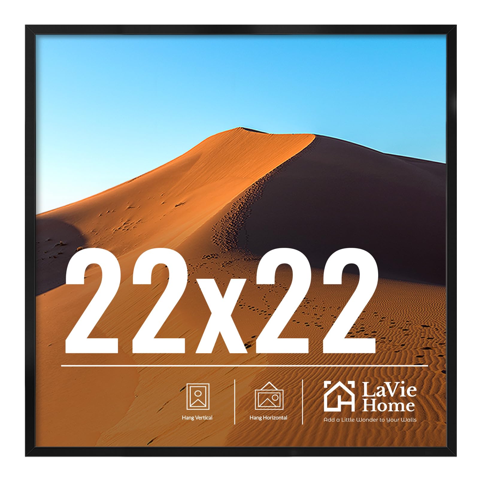 LaVie Home 22x22 frame mounted on wall for versatile decor