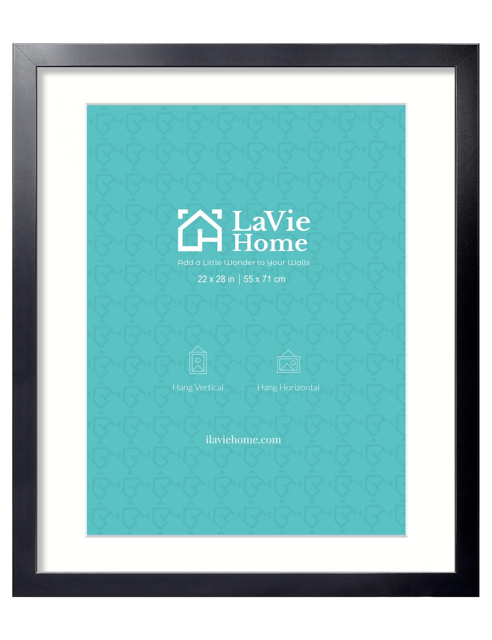 LaVie Home 22x28 black poster frame front view for a sleek gallery display.