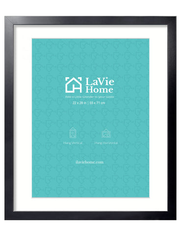LaVie Home 22x28 black poster frame front view for a sleek gallery display.