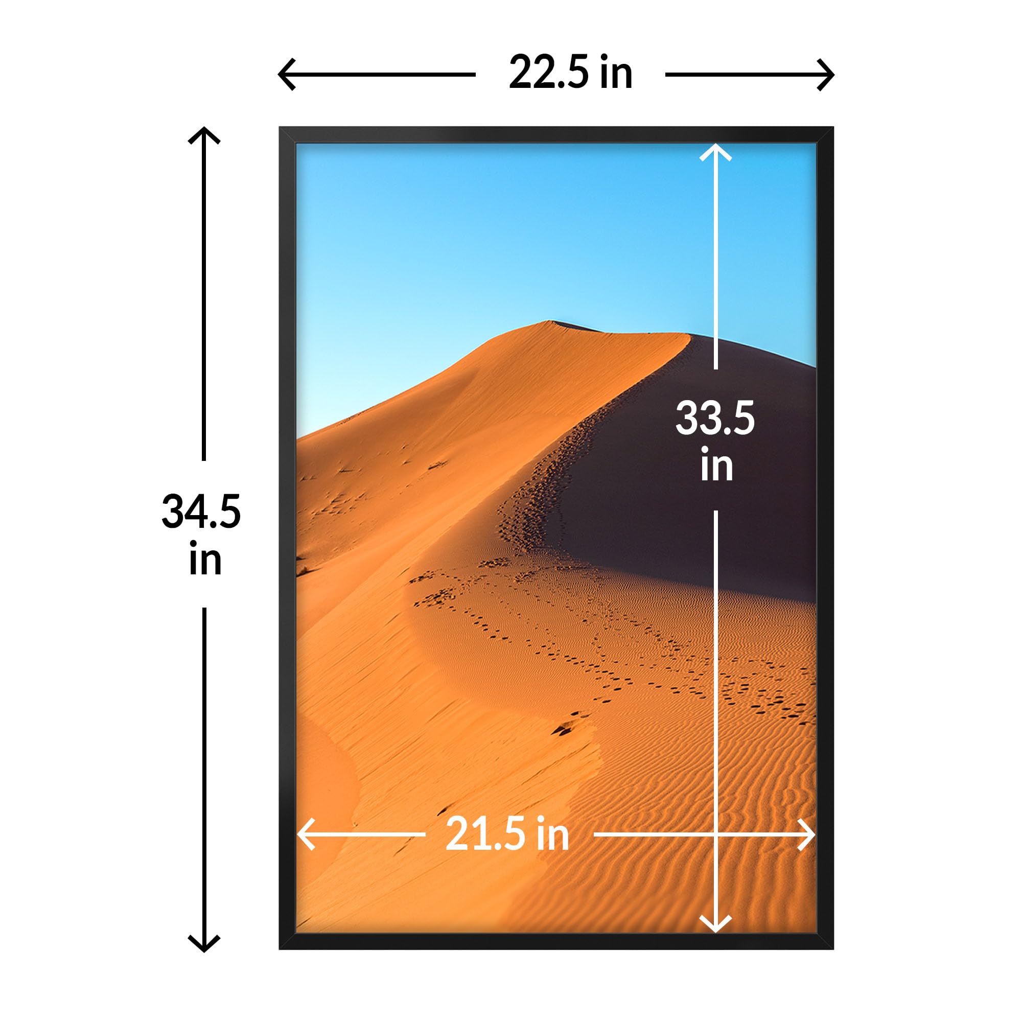 Close-up of HD Plexiglass clarity in LaVie Home 22x34 frame.