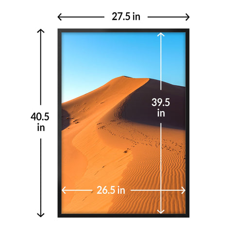 LaVie Home 27x40 frame vertical hanging orientation for portrait displays.
