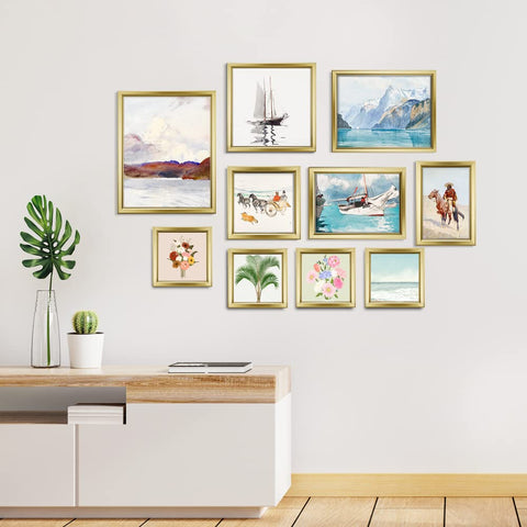 LaVie Home 4x4 gold frame real glass delivers clear, crisp viewing.
