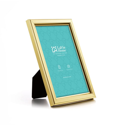 LaVie Home 4x6 gold frame tabletop-display for desk photo highlights.