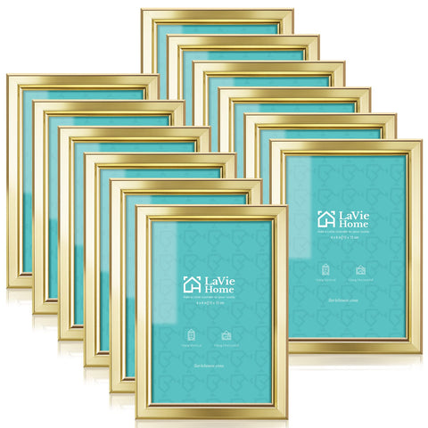 LaVie Home 4x6 gold frame wall-hang display for elegant photo walls.