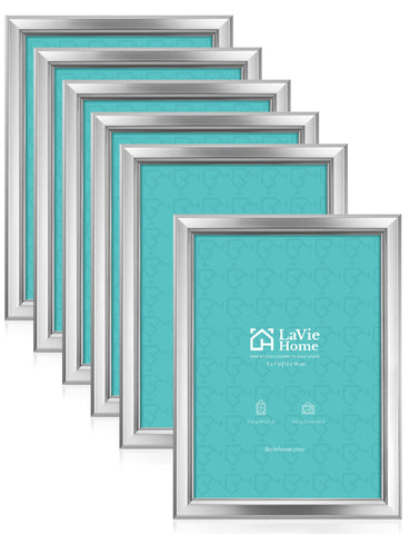 LaVie Home 5x7 silver frame front view showcases minimalist design and high clarity glass.
