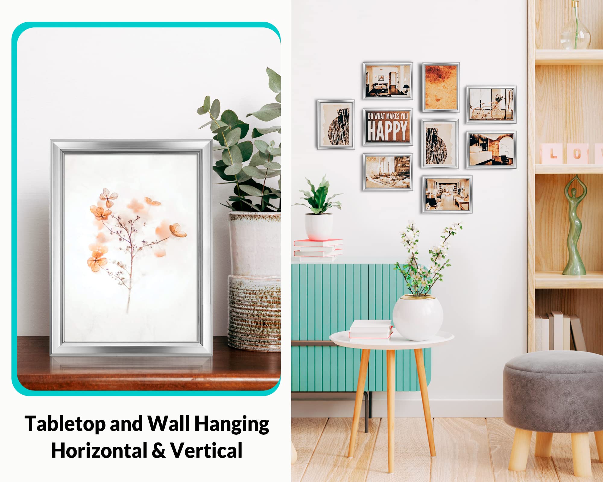 LaVie Home 5x7 silver frame set of 6 shown together for a gallery look.