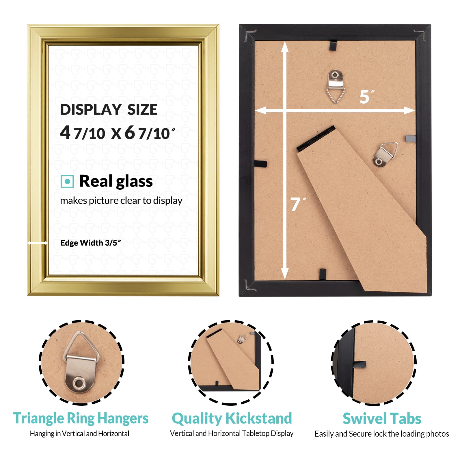 Close-up of LaVie Home gold frame showing clean lines.