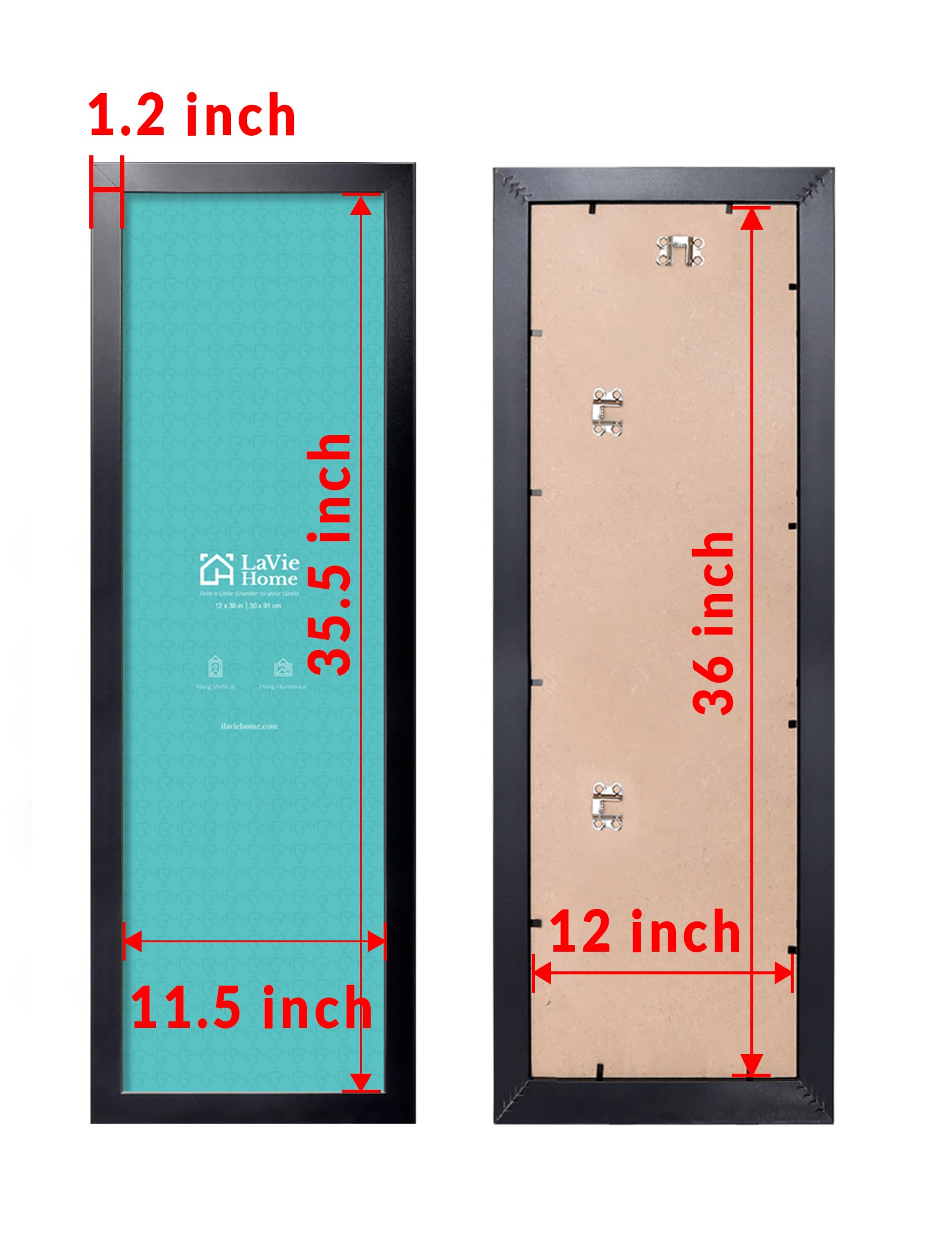 LaVie Home black poster frame with plexiglass provides clear, safe presentation