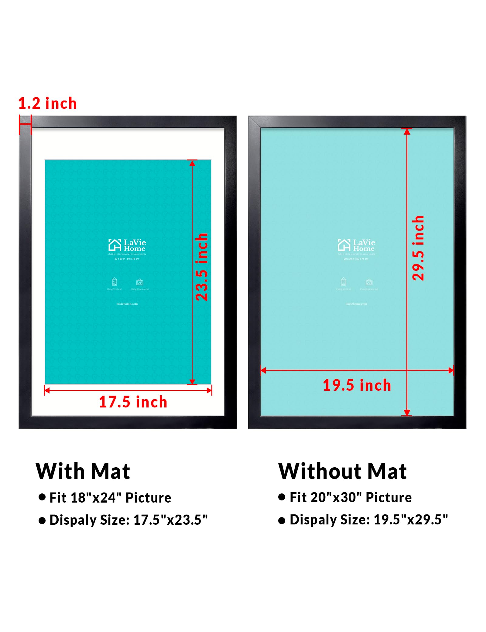 LaVie Home easy-hang hooks enable portrait or landscape orientation.
