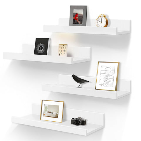 LaVie Home floating shelves set4 white display for photos and decor