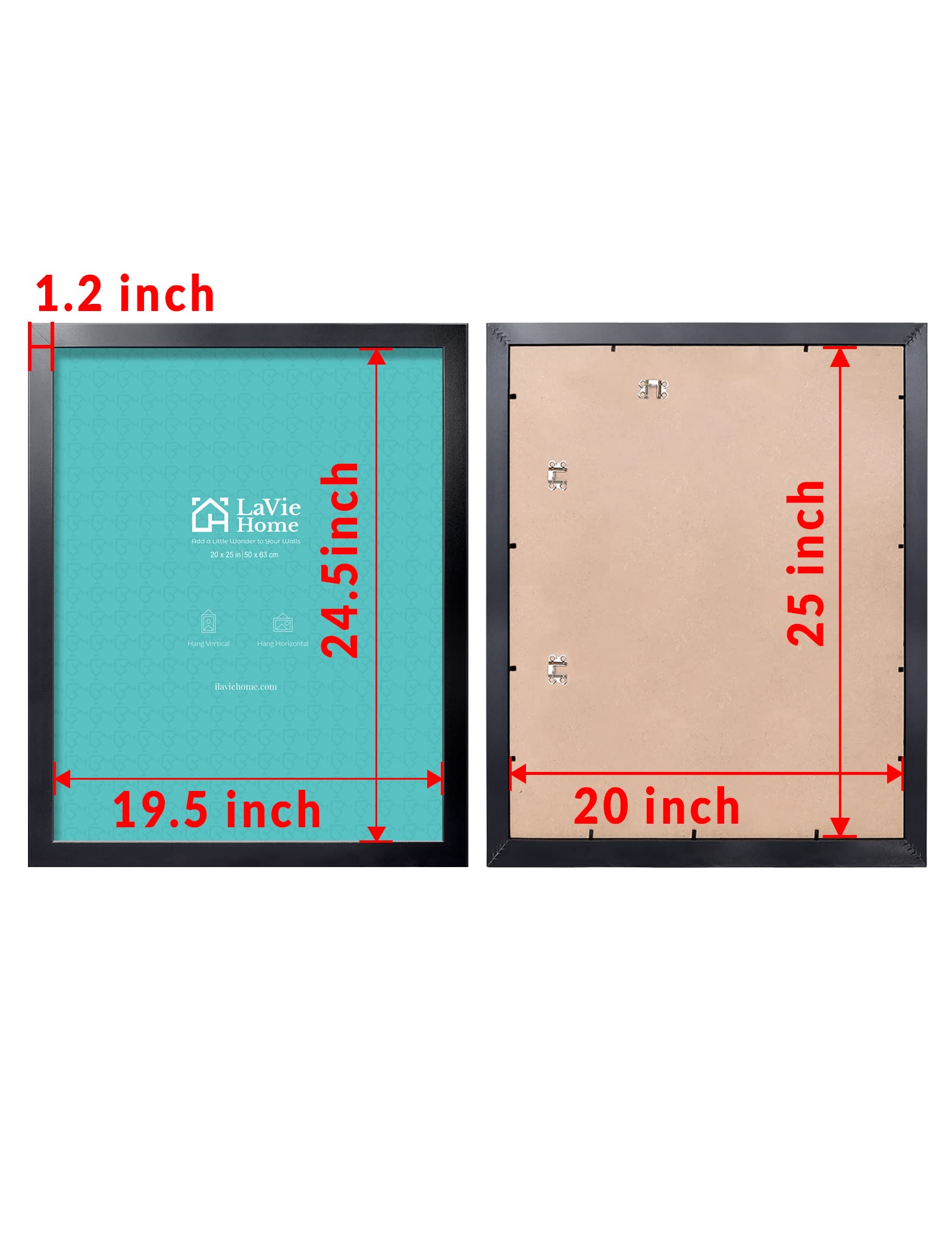 LaVie Home 20x25 back with hanging hooks for portrait or landscape
