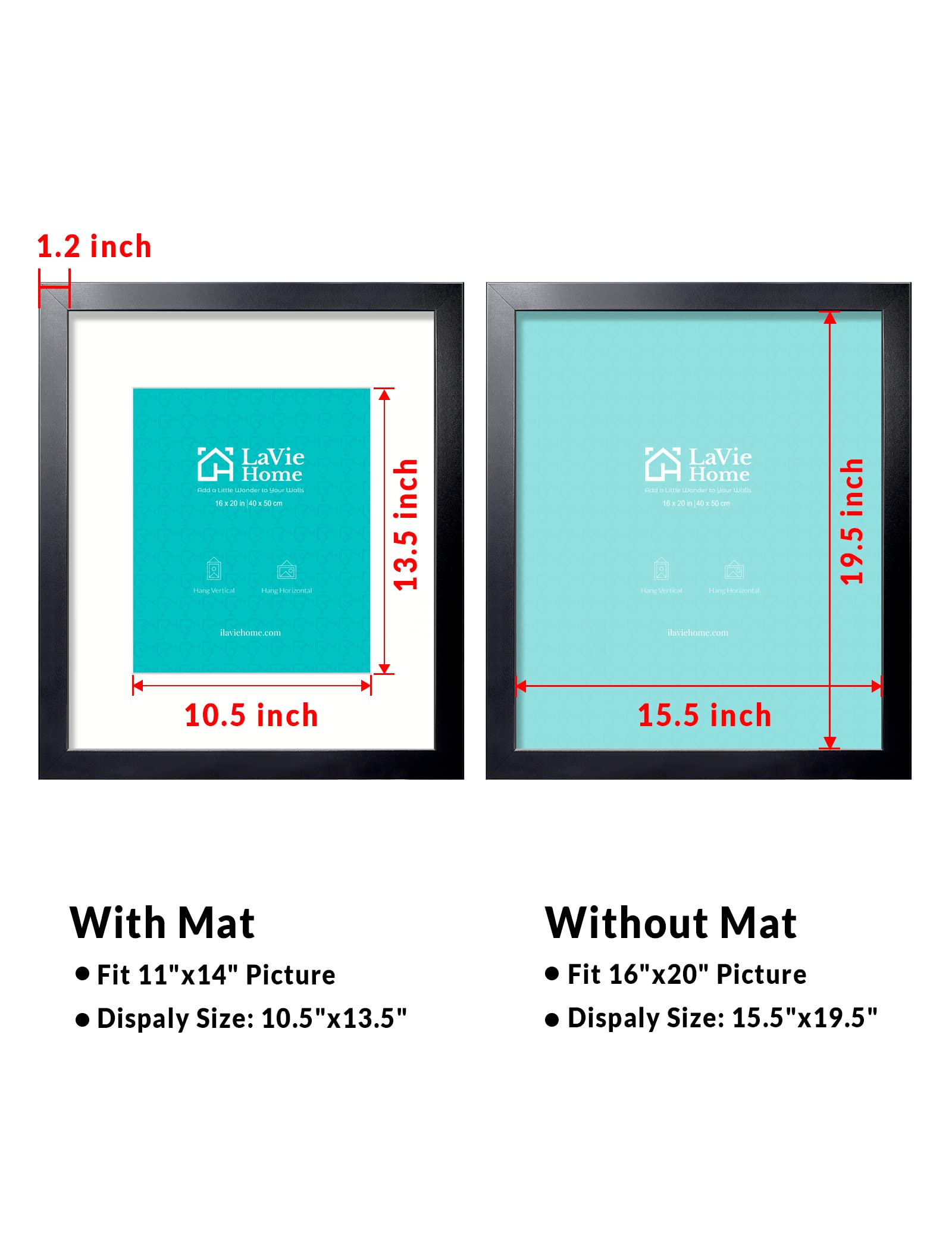 LaVie Home frame supports both horizontal and vertical display orientations
