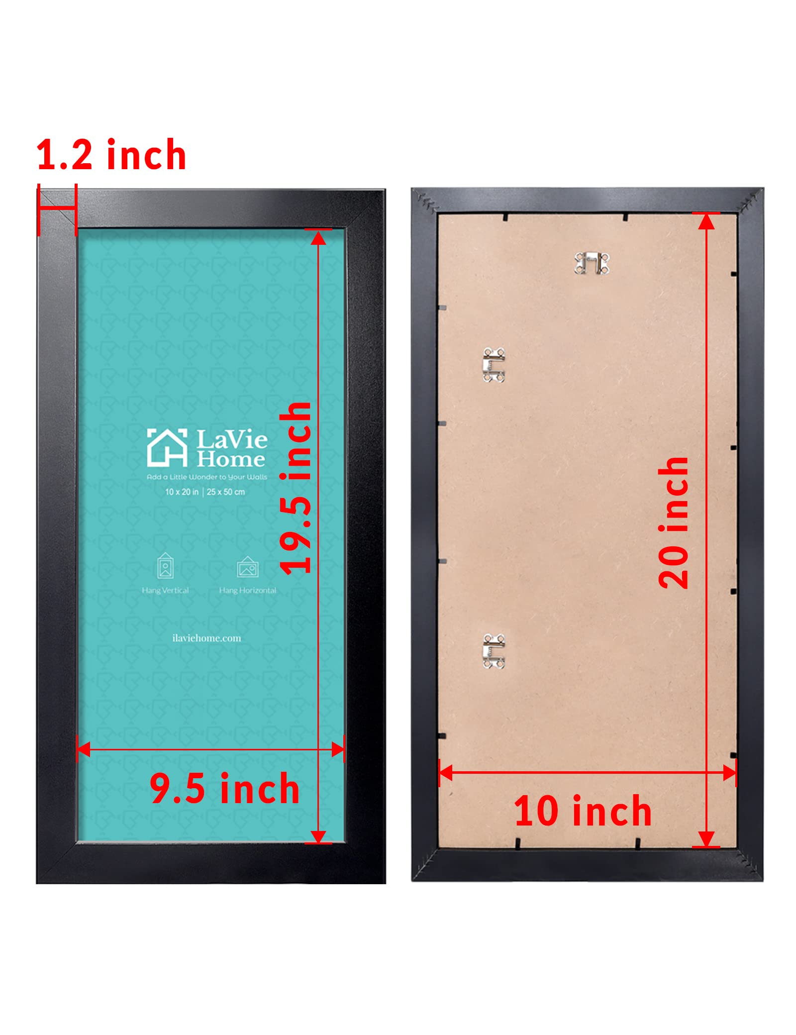 LaVie Home hanging hooks offer easy portrait or landscape installation.