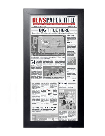 LaVie Home 11x22 newspaper frame front view for wall display