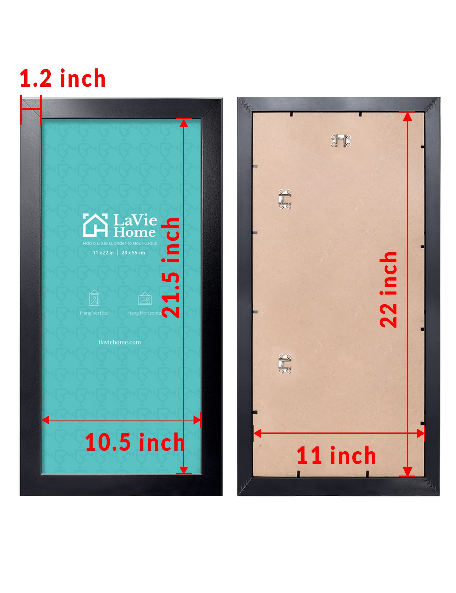 LaVie Home frame side profile showing slim MDF molding