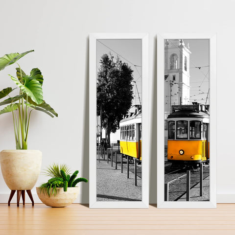 LaVie Home panoramic frame mounted on wall for space-saving display