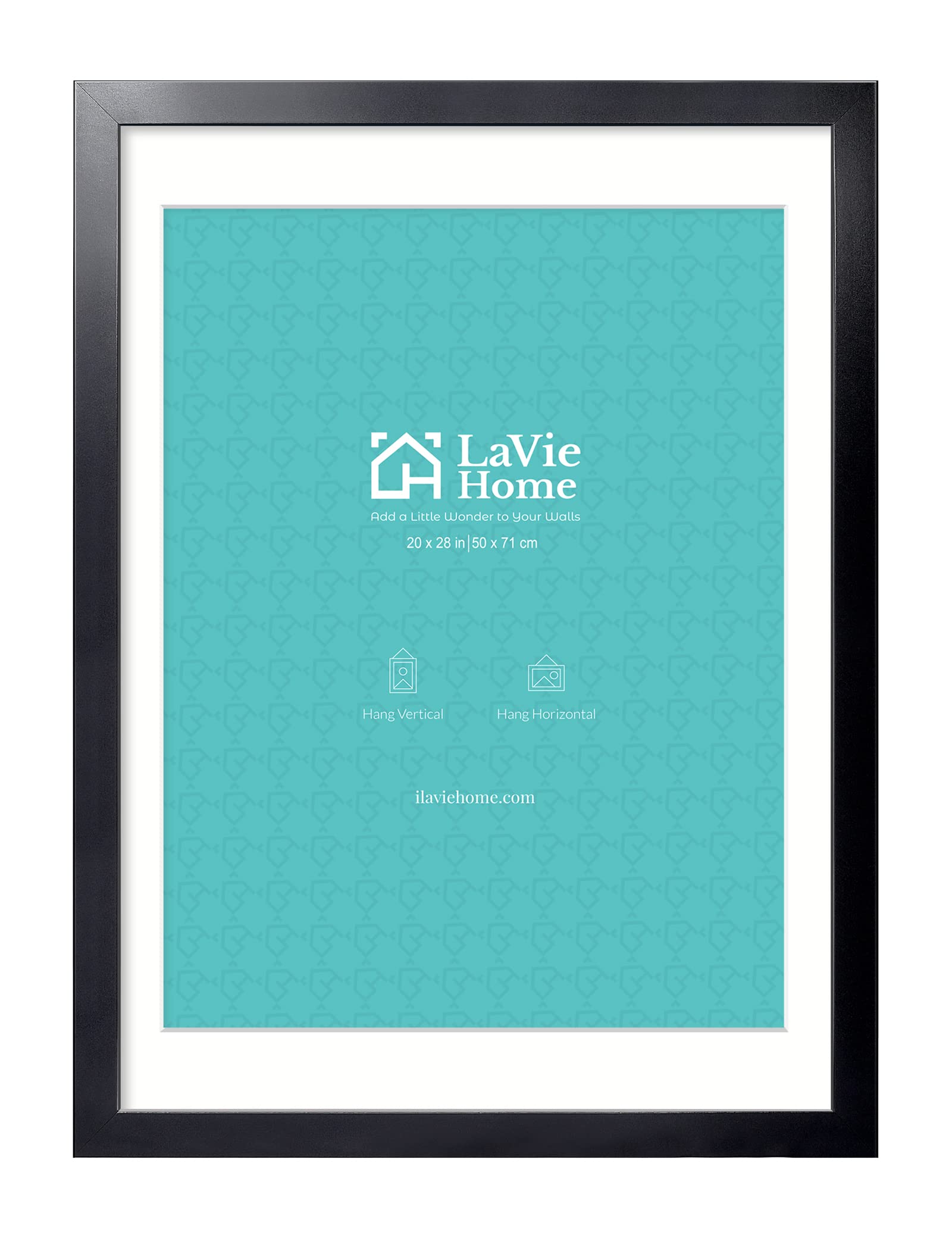 LaVie Home 20x28 black poster frame front view with sturdy MDF construction.