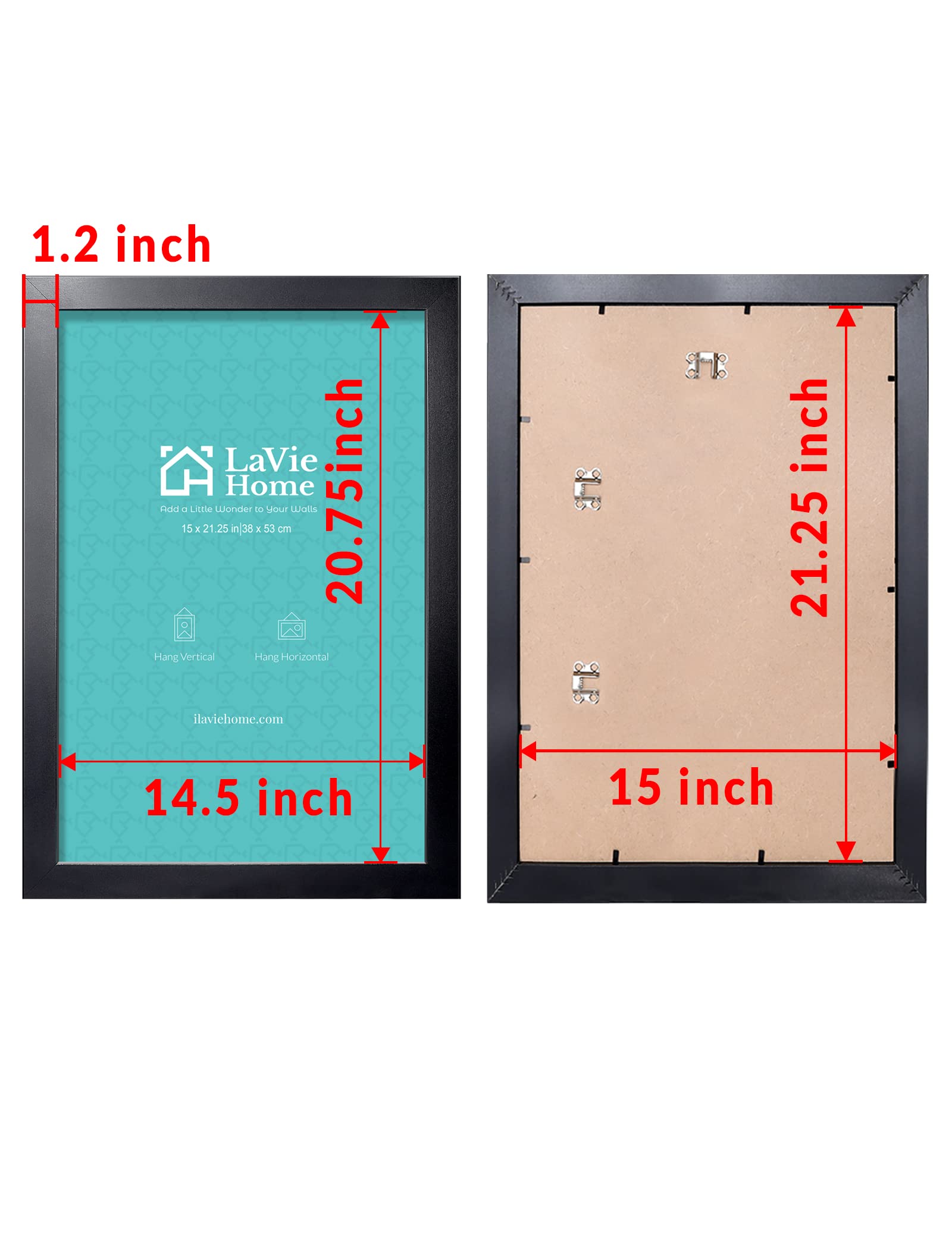 LaVie Home puzzle frame back detail highlighting secure poster backing.