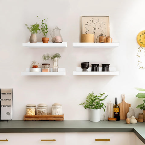 LaVie Home raised-edge design keeps items secure on each shelf