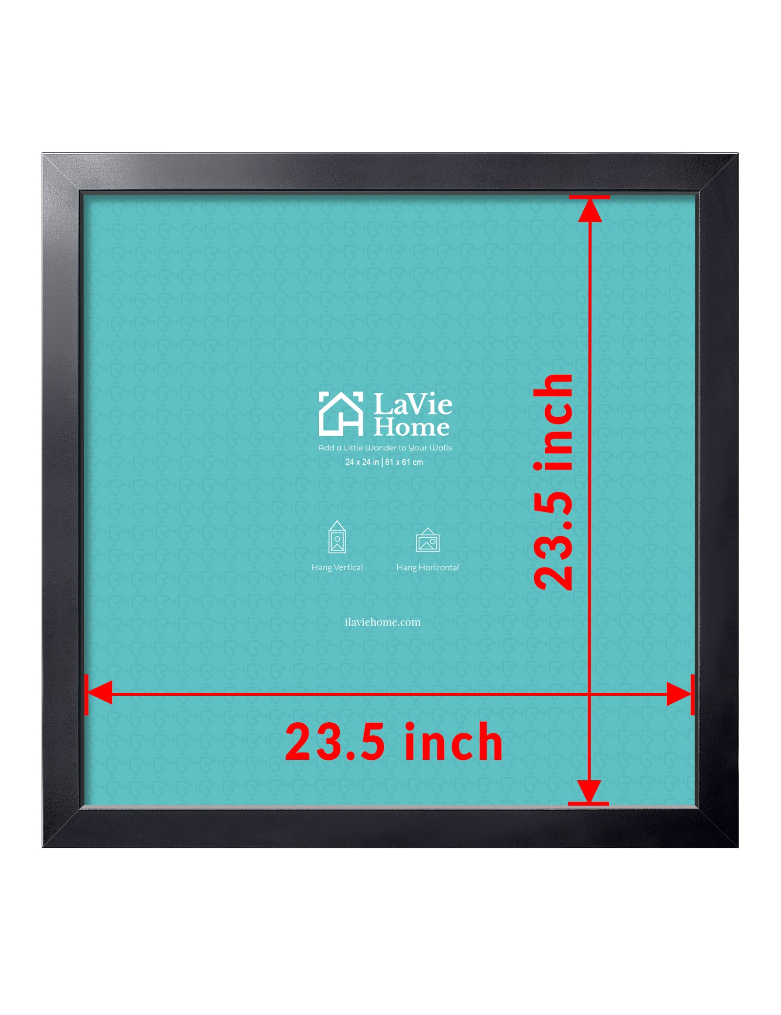 LaVie Home square frame with clear plexiglass front for crisp displays.