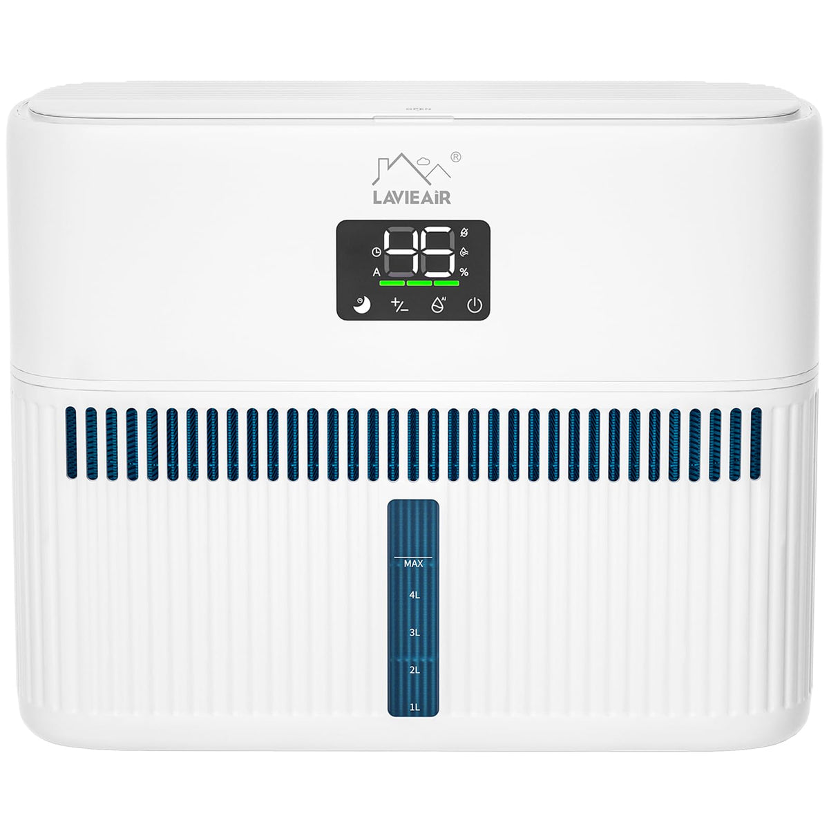 LAVIEAIR humidifier with top-fill design for easy refilling in a bedroom