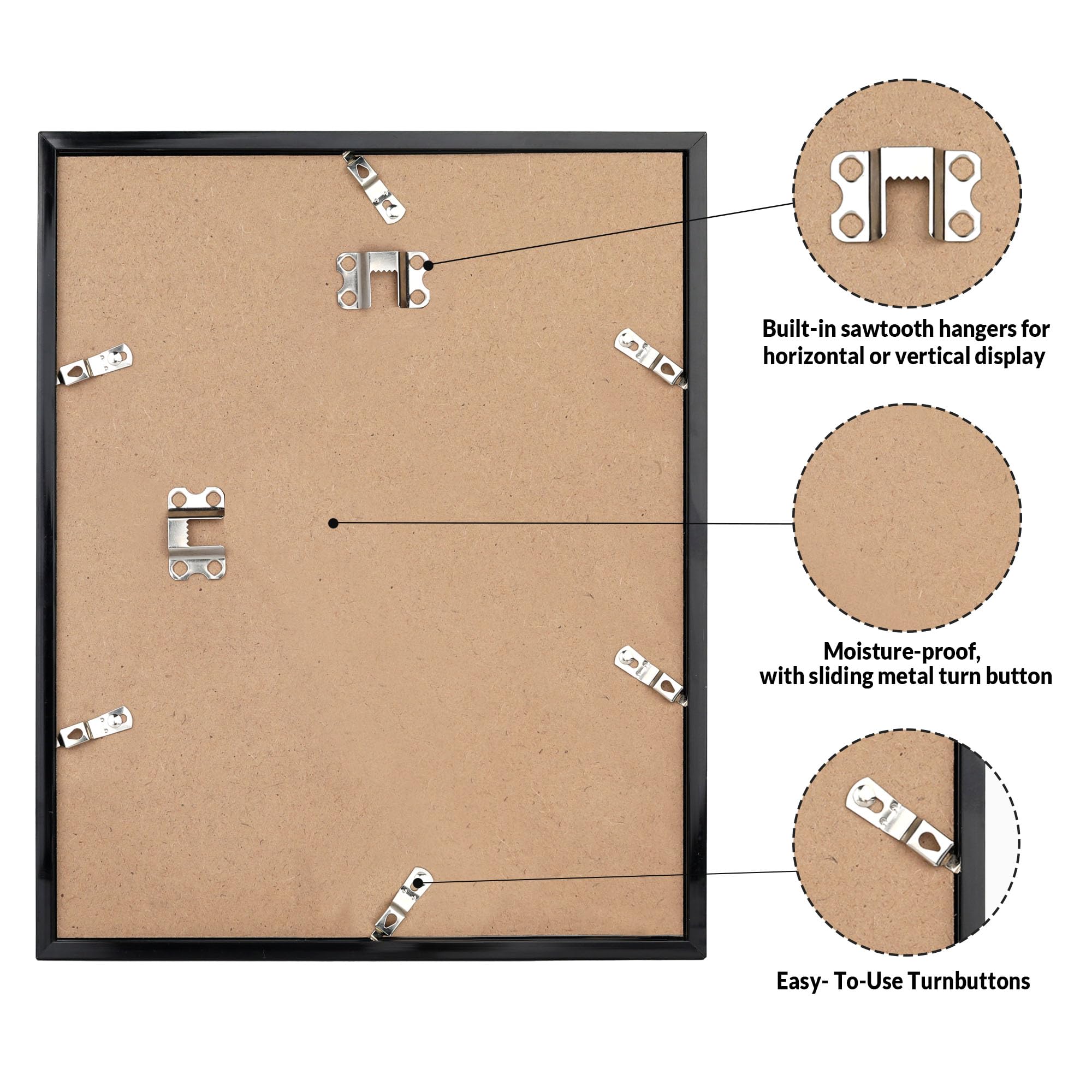 Lavie Home 17x22 frame packaging featuring corner protectors for safe shipping.