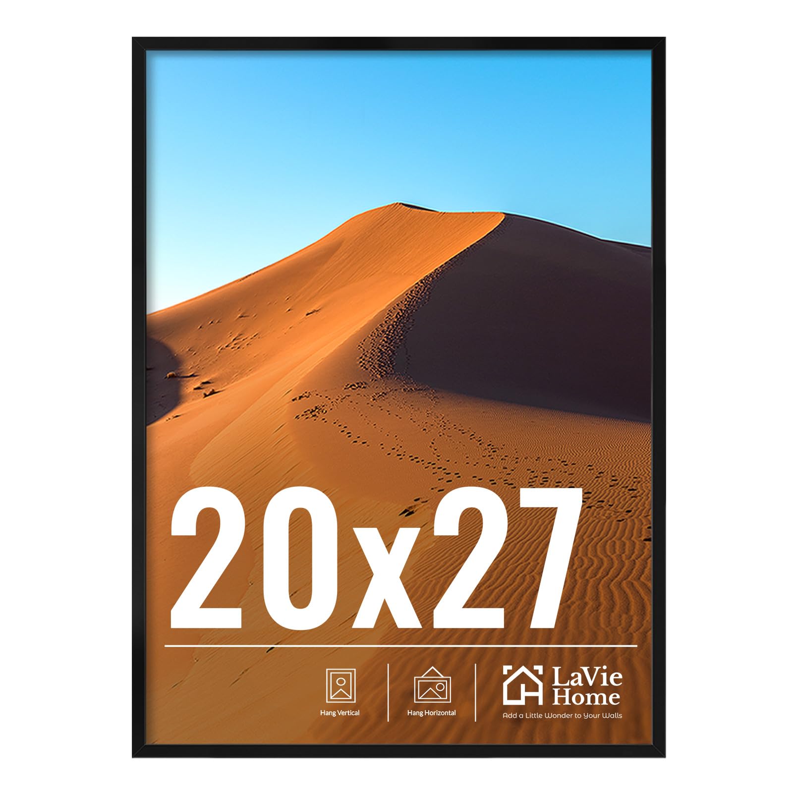 LaVie Home 20x27 wall frame showcases memories with a sleek black silhouette.