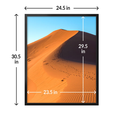 LaVie Home 24x30 frame with HD plexiglass highlights break-resistant protection.