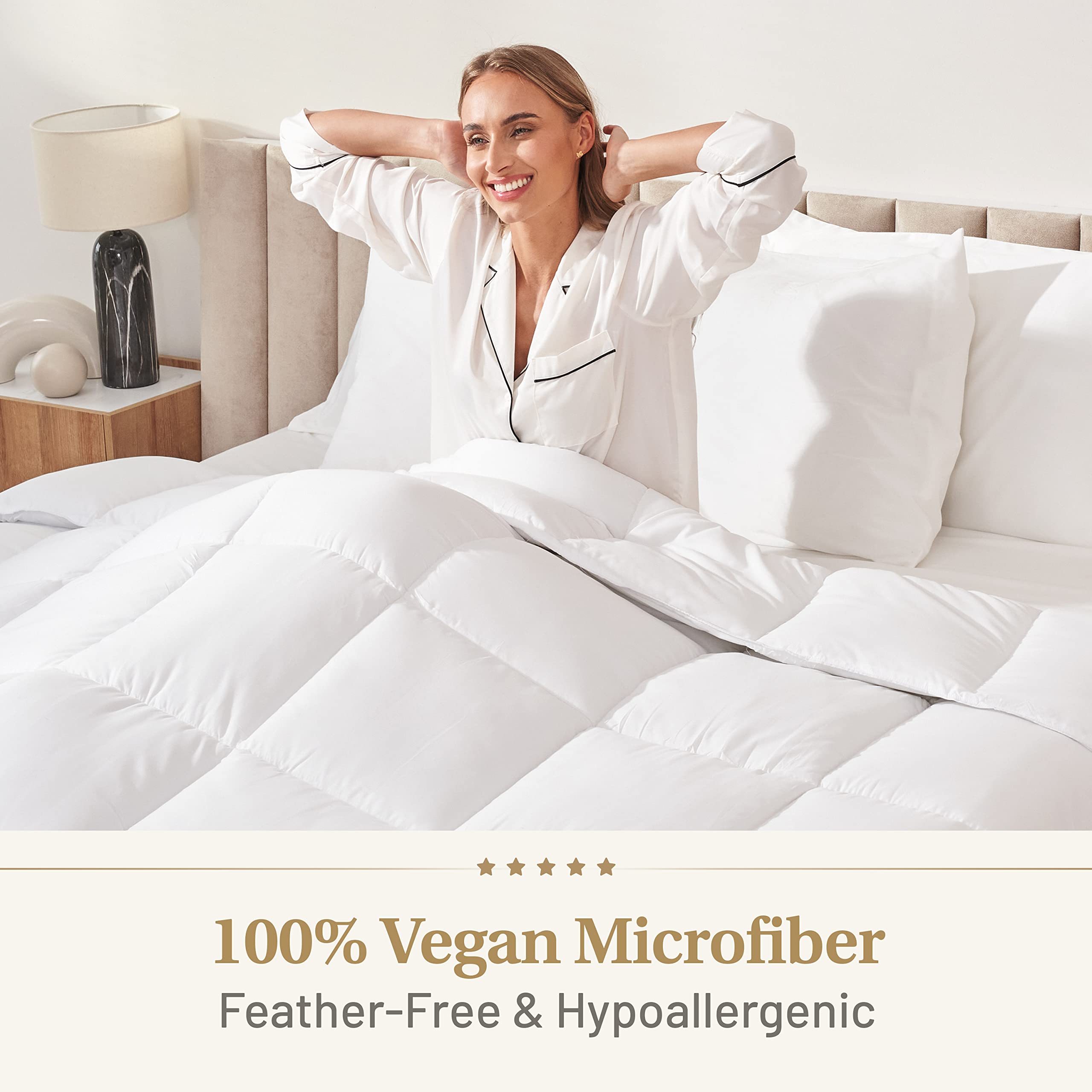 Lavish Comforts queen-size comforter close-up showing plush fabric feel