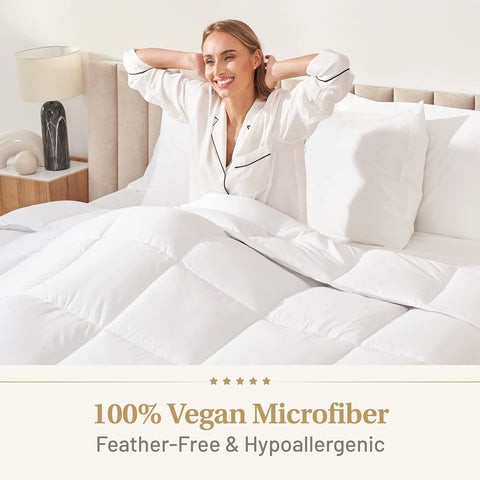 Lavish Comforts queen-size comforter close-up showing plush fabric feel
