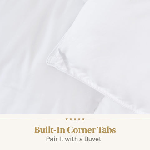 Lavish Comforts packaging image of duvet insert bag highlighting easy care