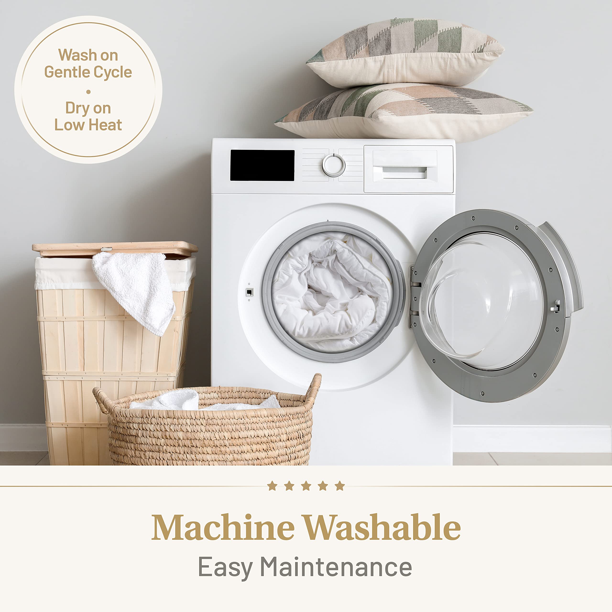 Lavish Comforts machine-washable comforter ready for simple cleaning