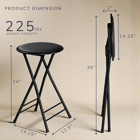 Lavish Home 24-inch stool seat with padded cushion for comfortable seating.