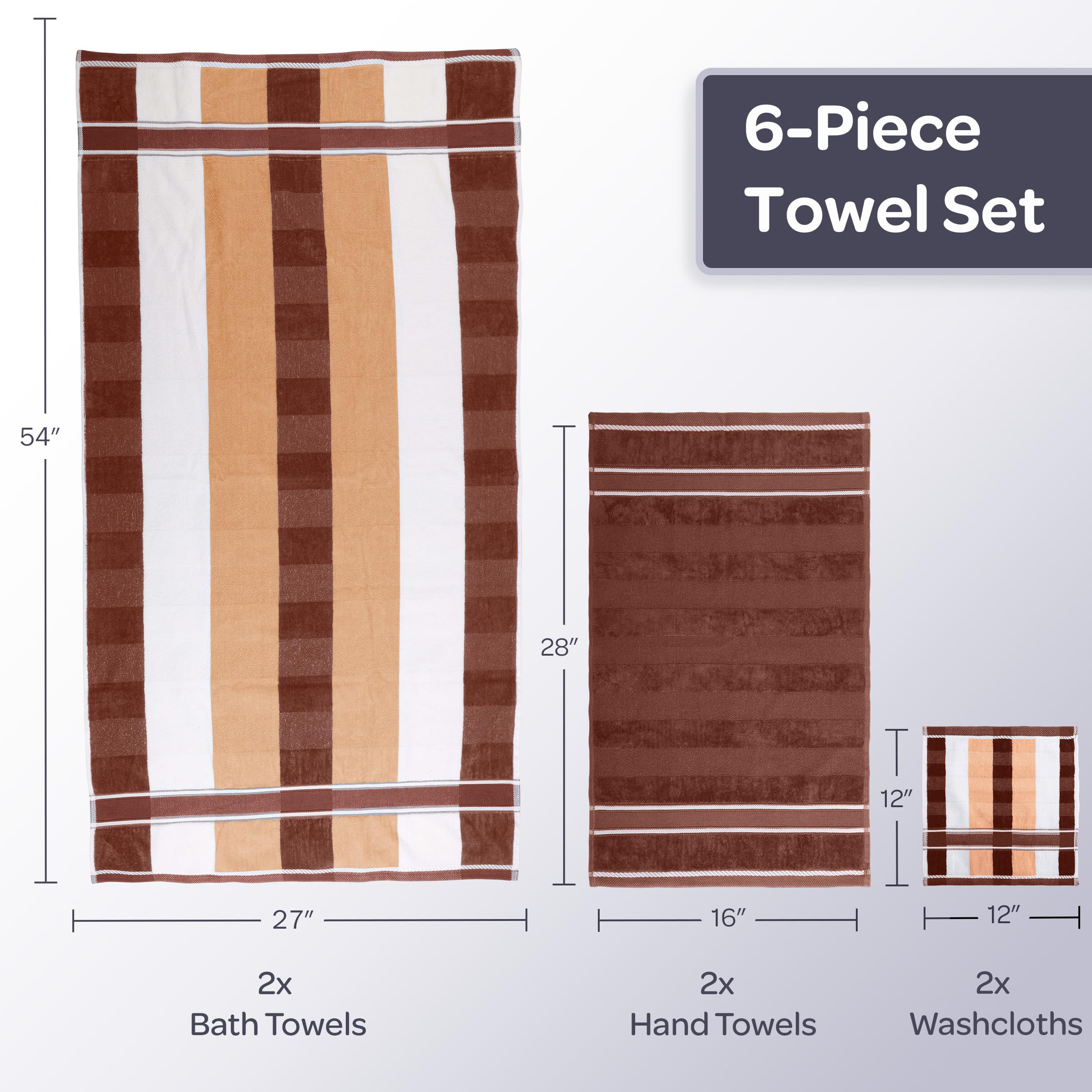Lavish Home 6pc beige towel set packaging ready for gifting