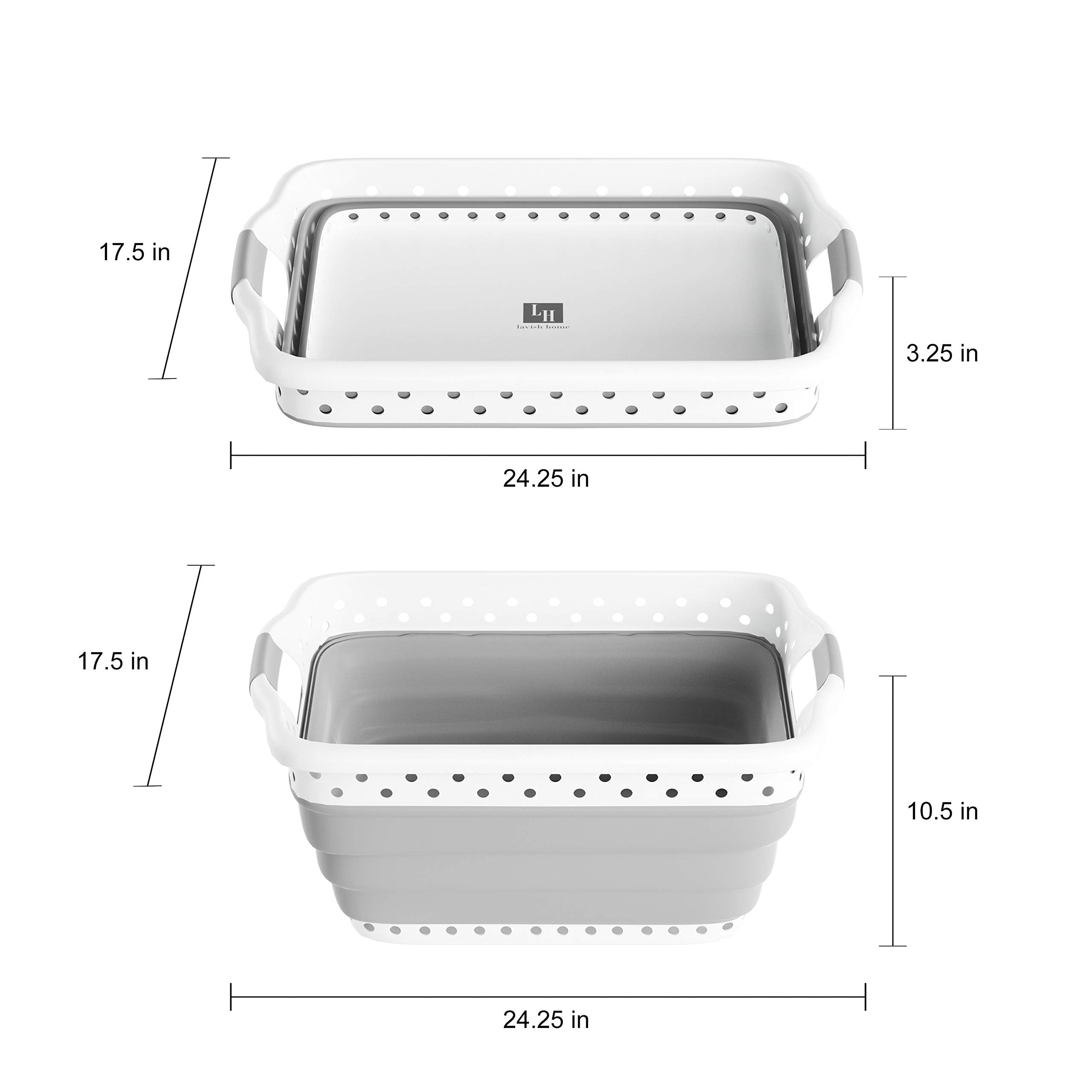 Lavish Home comfort grip handles on the laundry basket for secure carrying