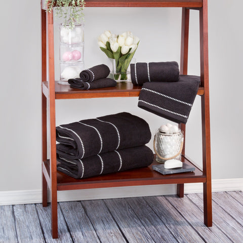Lavish Home dorm bathroom set in black for clean, organized spaces.