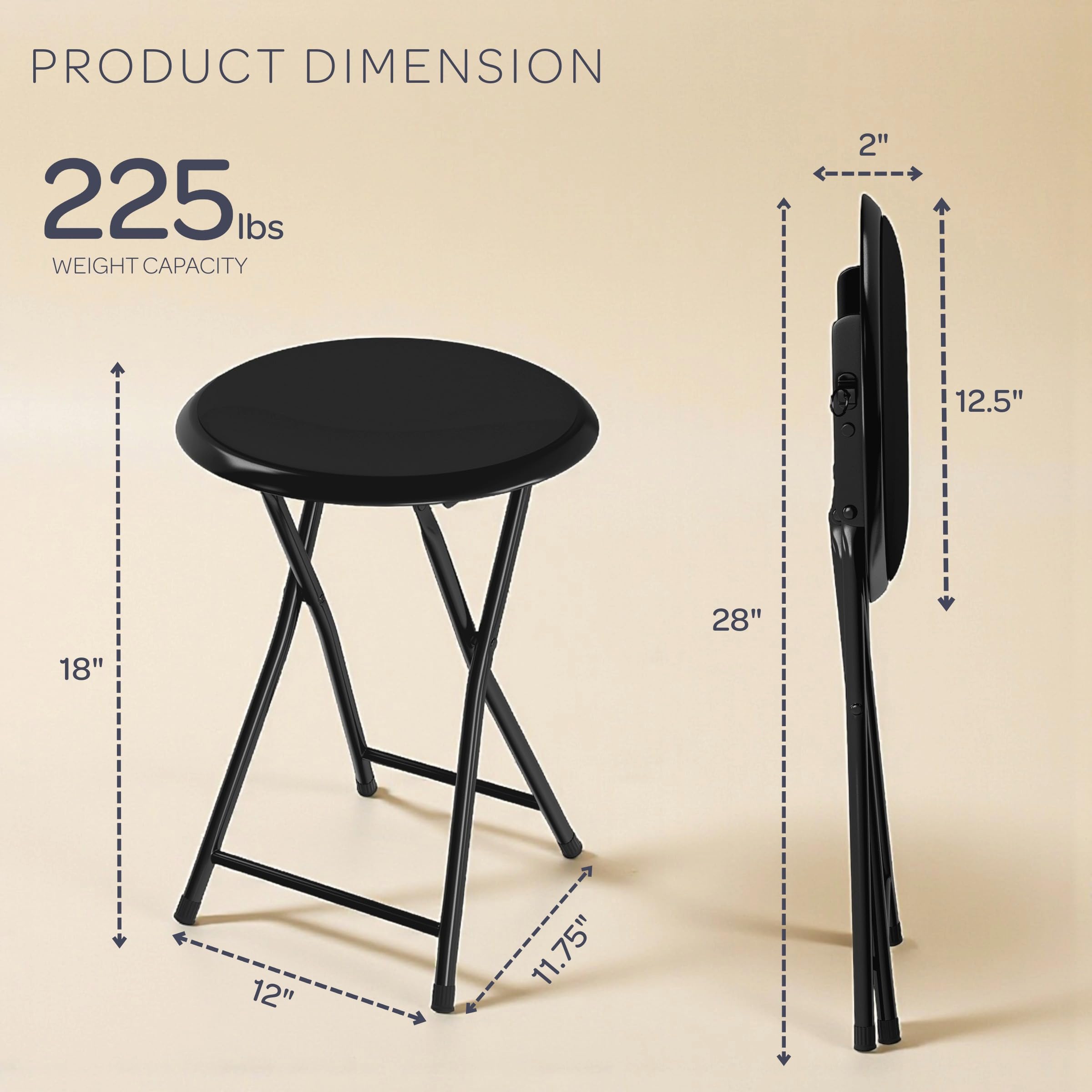 Lavish Home cushioned stool close-up showing thick PVC cushion