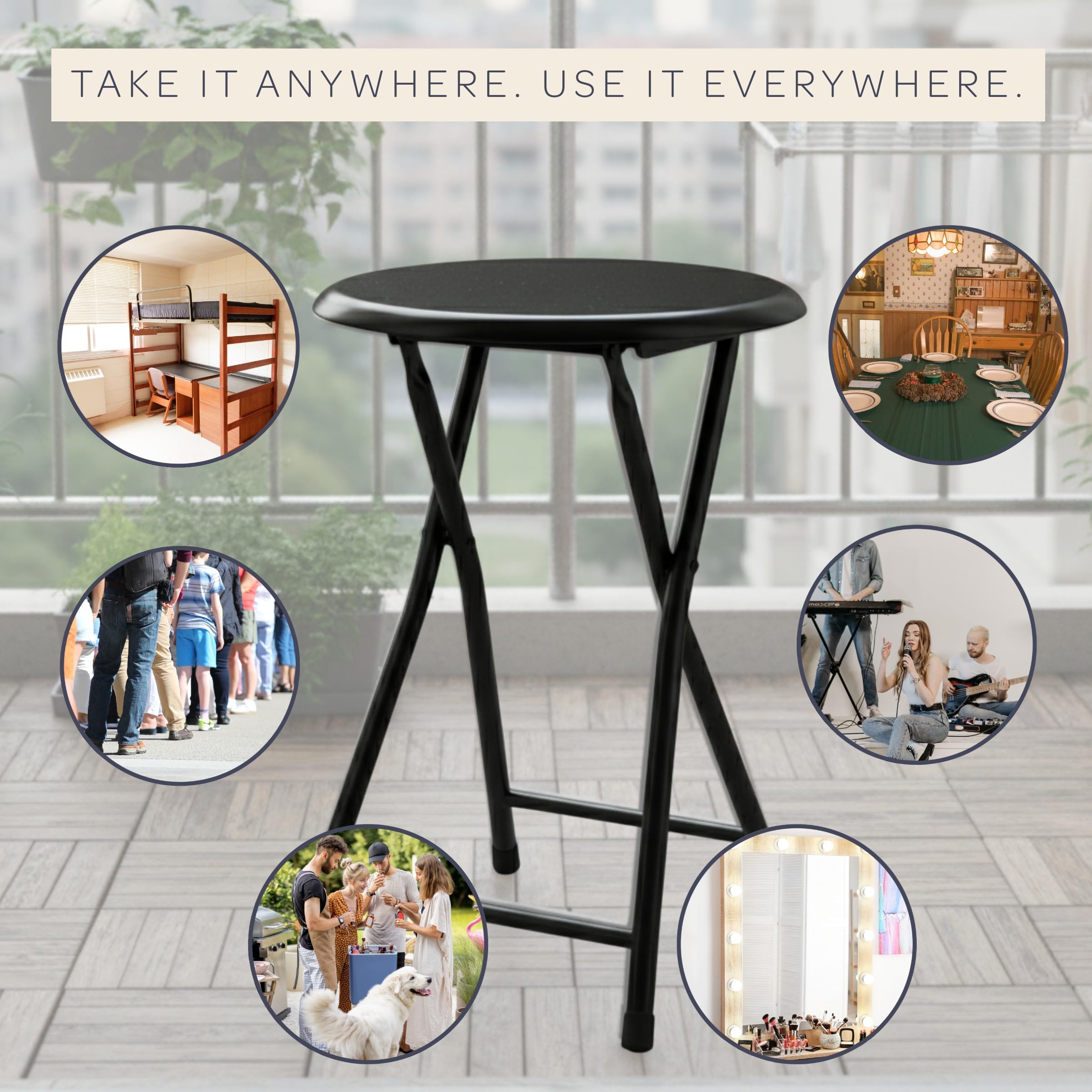 Lavish Home compact stool suitable for small dorms and apartments