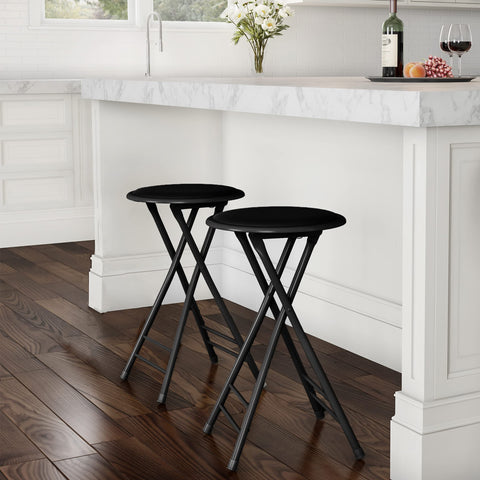 Lavish Home indoor-use folding stool placed in a cozy kitchen setting.