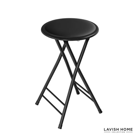 Lavish Home folding stool stores flat for simple travel and storage.