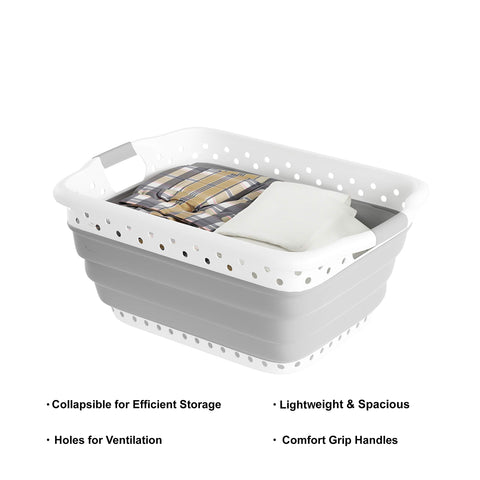 Lavish Home lightweight folding laundry basket ideal for small spaces