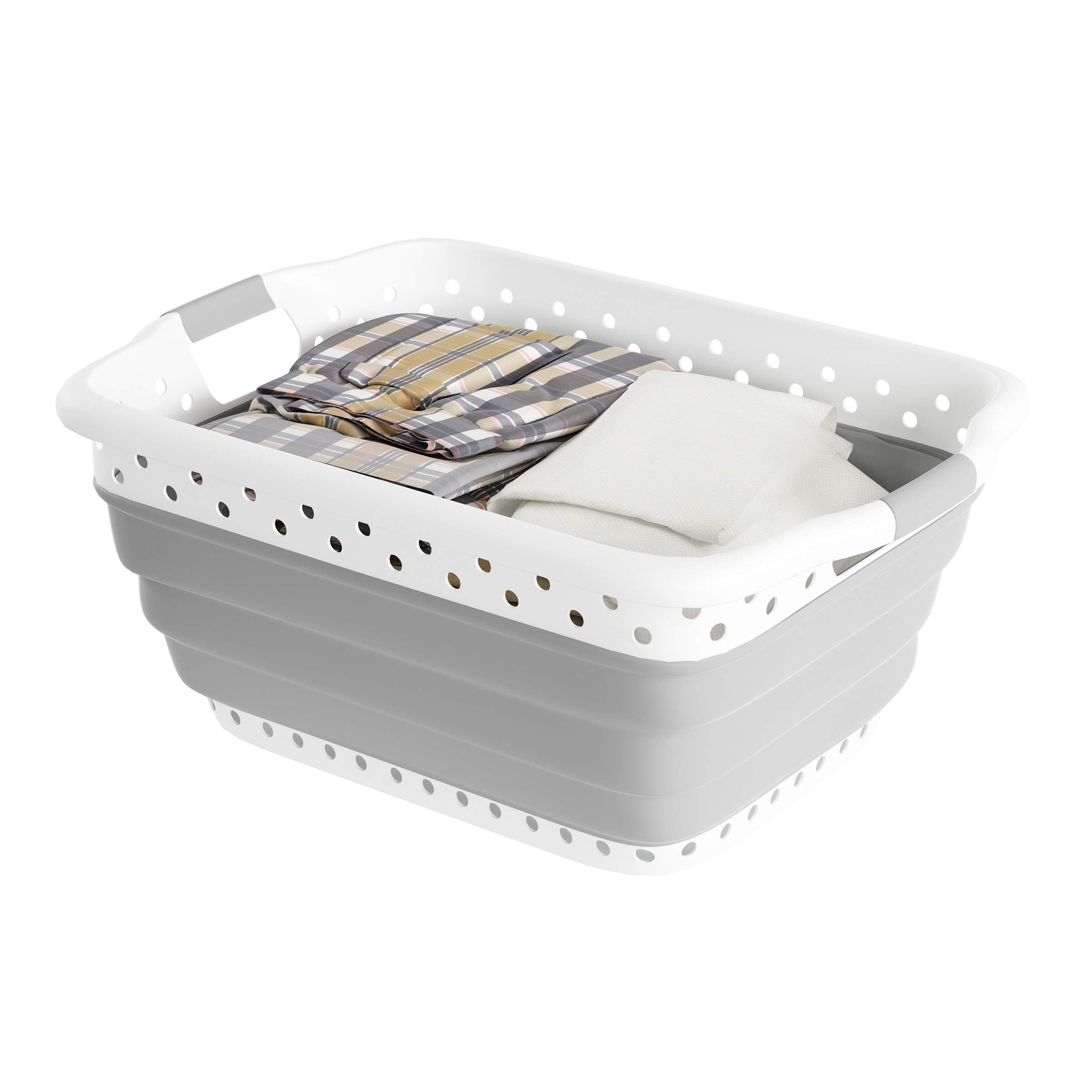 Lavish Home portable laundry basket suitable for laundromats and shared spaces