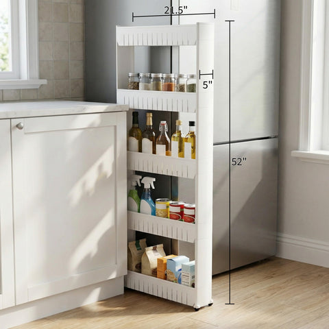 Lavish Home cart with wheels slides out for easy reach of items.