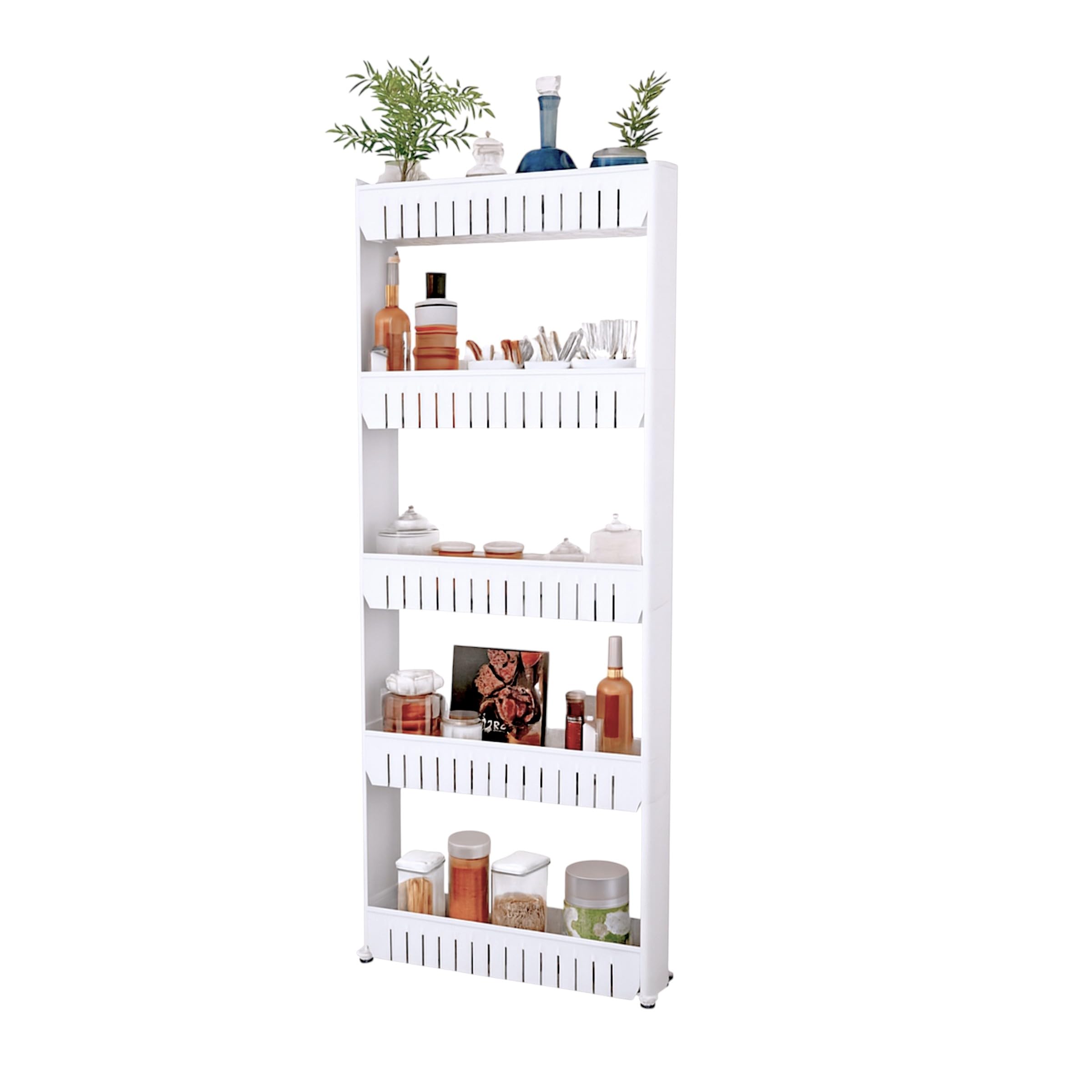 Lavish Home Slim Rolling Cart with a narrow profile for tight spaces and easy access.
